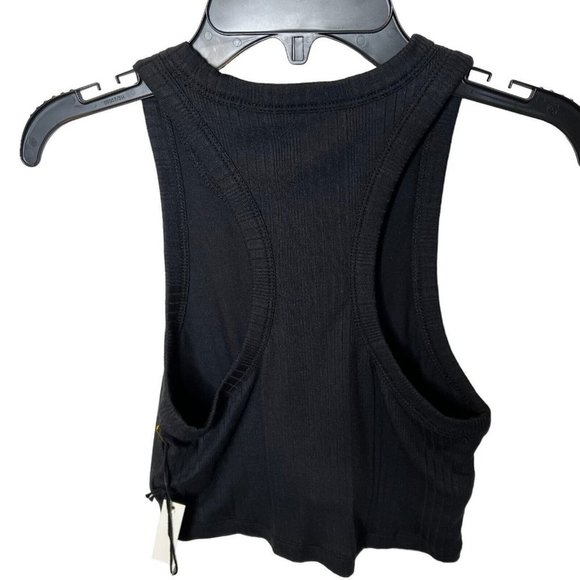 Madewell $48 Variegated Rib Drop Top Black Size M NJ129 - Picture 3 of 8